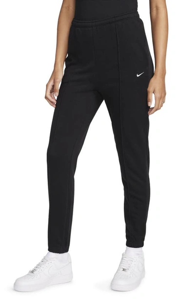 Nike Women's Sportswear Chill Terry Slim-fit High-waist French Terry Sweatpants In Black,sail