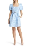 LILLY PULITZER KASSLYN BELTED HEART JACQUARD FIT & FLARE DRESS