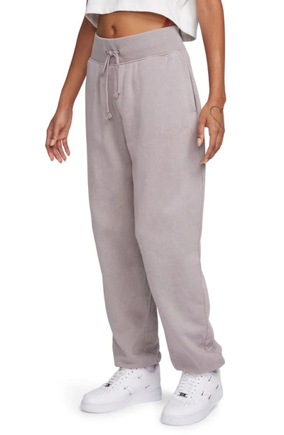 Nike Phoenix High Waist Fleece Sweatpants In Light Violet Ore