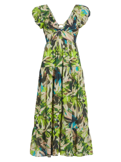 Love The Label Women's Jane Floral Cotton Midi Dress In Pirouette Print