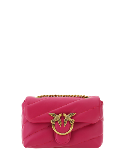 Pinko Love Baby Shoulder Bag In Pink -antique Gold