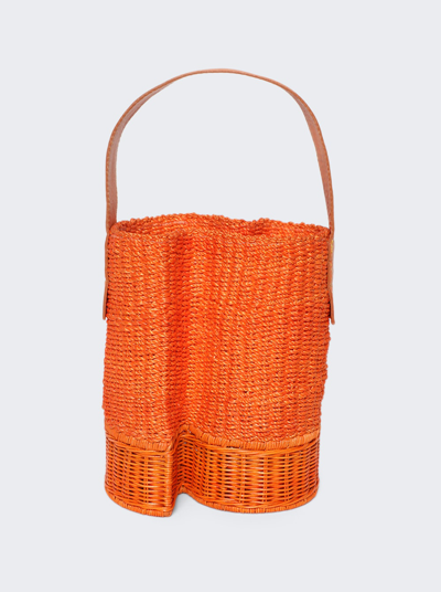 Sacai Mini S Shape Basket Bag In Orange