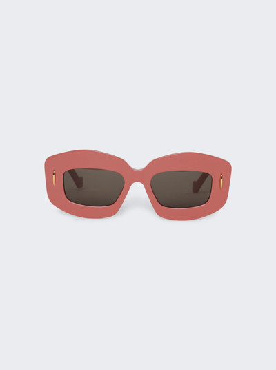 Loewe Rectangular Sunglasses In Shiny Pink