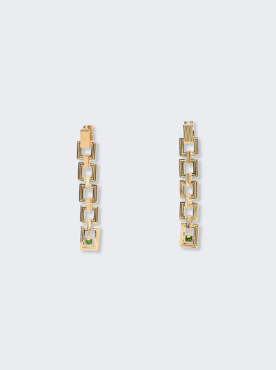 Ivi Aurelia Drop Earrings In Yellow Gold And Green