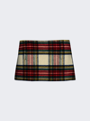 Miu Miu Plais Wool Mini Skirt In Avorio