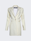 Jacquemus Bari Cutout Woven Mini Dress In Pale Yellow
