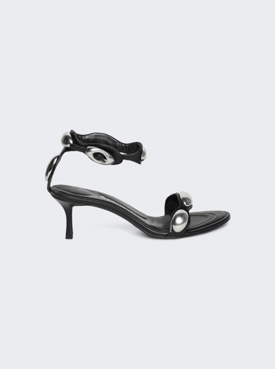 Alexander Wang Dome 65 Mid Heel Goatskin Sandal In Black