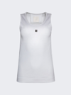 Givenchy Canotta In Cotone Stretch Bianco Donna In White
