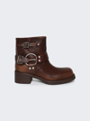 Miu Miu Round-head Short Boots In Bruciato