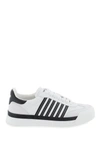 Dsquared2 Blackwhite Black White New Jersey Leather Sneakers In White, Black