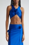 COPERNI ROSETTE RACERBACK STRETCH JERSEY CROP TOP