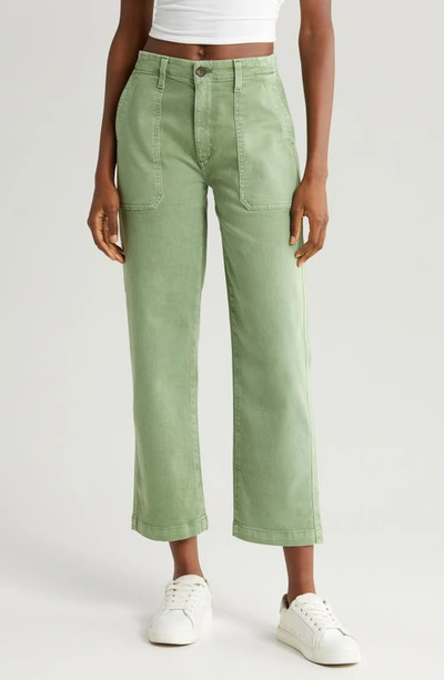 Ag Analeigh High Rise Straight Leg Jeans In Sulfur Forest Green