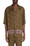 DRIES VAN NOTEN CASSI EMBROIDERED BOXY FIT CAMP SHIRT