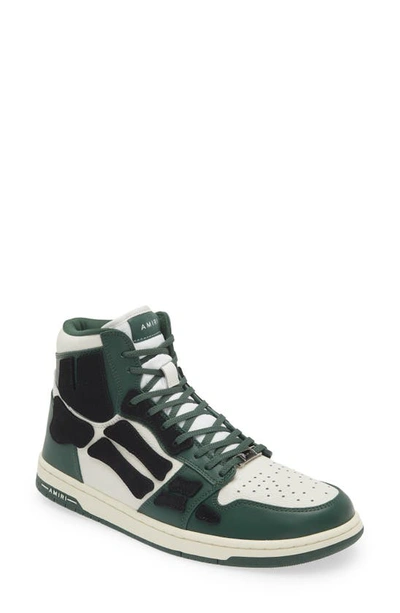 Amiri Men's Skel Leather And Suede High-top Trainers In Green