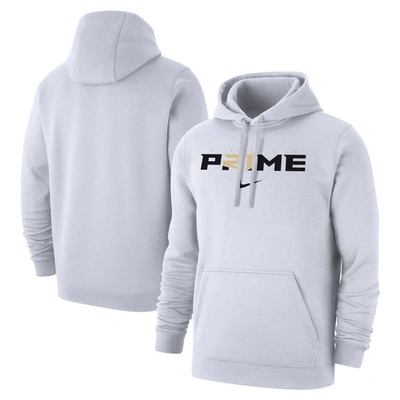 Nike Deion Sanders "p21me" Club Fleece  Men's Pullover Hoodie In White