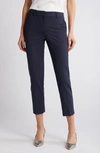 Theory Treeca Good Wool Pleated Ankle-crop Pants In Nocturne Navy