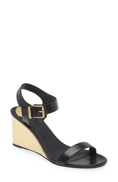 Chloé Rebecca 70mm Wedge Sandals In Black