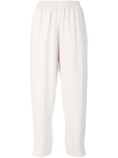Stella Mccartney Cropped Knitted Trousers In Grey