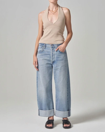 Citizens Of Humanity Ayla Baggy Cuffed Crop In Light Wash Denim