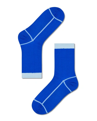 Happy Socks Liv Crew Socks In Blue
