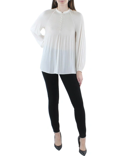Lauren Ralph Lauren Versilla Womens Chiffon Split Neck Blouse In White