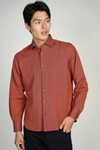 Luchiano Visconti Everyday Rust Jacquard Shirt In Multi