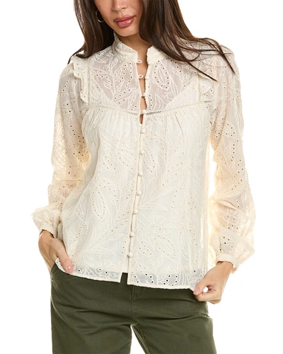 Johnny Was Palmas Ricas Silk-blend Blouse In White