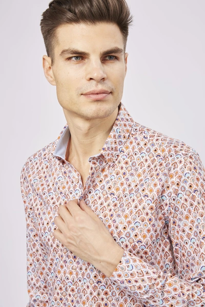 LUCHIANO VISCONTI LEO PEACOCK FEATHERS SHIRT