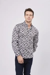 Luchiano Visconti Black And White Leaves And Check Shirt In Multi