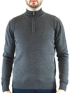 LUCHIANO VISCONTI GREY BUBBLE KNIT, 3/4 ZIP