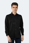 Luchiano Visconti Solid Jacquard With Box Shirt In Black