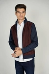 Luchiano Visconti Navy Suede Jacket In Multi
