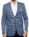 Luchiano Visconti Blue And Navy Plaid Sport Coat (tall) In Multi