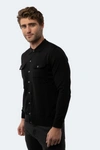 LUCHIANO VISCONTI BLACK BUTTONED-DOWN KNIT CARDIGAN