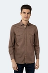 LUCHIANO VISCONTI WALNUT BROWN DENIM SHIRT