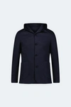 LUCHIANO VISCONTI NAVY WITH GREY HEATHER KNIT HOODED BUTTON SPORTCOAT