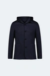 Luchiano Visconti Navy With Grey Heather Knit Hooded Button Sportcoat In Multi