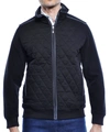 Luchiano Visconti Black Jacket With Quilted Front (tall) In Black