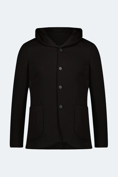 Luchiano Visconti Black Knit Hooded Button Sportcoat