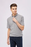 Luchiano Visconti Leo Grey Box Jacquard Polo In Grey