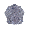 Luchiano Visconti Navy And White Stripes With Royal Blue Floral Shirt In Multi
