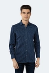 Luchiano Visconti Denim Blue Stripe Shirt In Multi