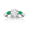 Ross-simons Lab-grown Diamond Ring With . Emeralds In 14kt White Gold In White