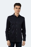 Luchiano Visconti Leo Black Solid Shirt In Black
