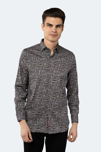 Luchiano Visconti Interval Daggers Of Black, White, Blue And Red Marks Shirt In Multi