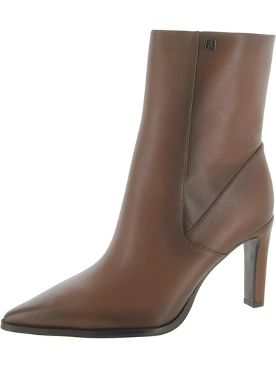 Franco Sarto Milinda Womens Leather Square Toe Mid-calf Boots In Brown