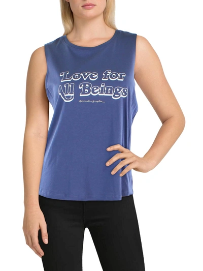 Spiritual Gangster Love For All Beings Womens Graphic Sleeveless Tank Top In Blue