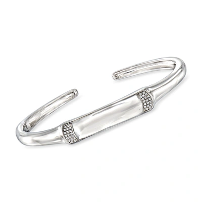 Ross-simons Diamond Rectangle Cuff Bracelet In Sterling Silver