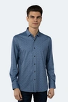 Luchiano Visconti Aqua And Navy Paisley Shirt In Multi
