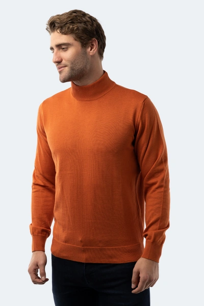 Luchiano Visconti Orange Mockneck Sweater